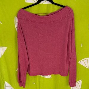 We The Free Off-Shoulder Mauve Pink Knit Sweater XS
